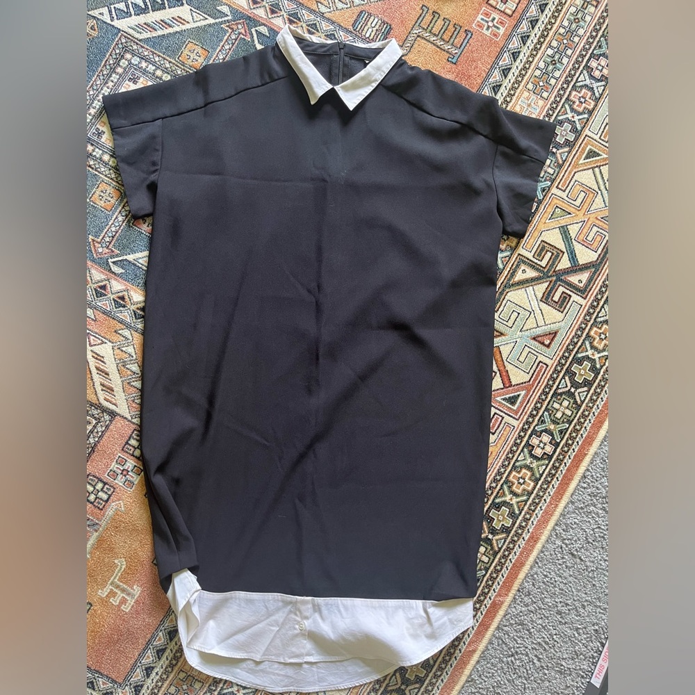 Zara black collared dress size M